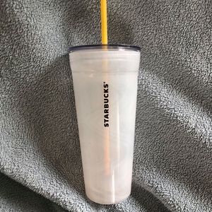 White Marble Starbucks Tumbler